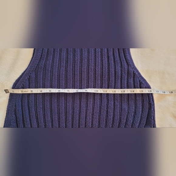 J Lo Cotton Blend Purple Sleeveless Sweater Top Small - Picture 11 of 12